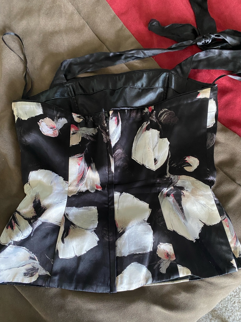White House Black Market Silk Floral Tube/Halter top size 4 - Picture 2 of 4